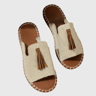 DELACROIX | Nathalie Bohemian Sandals with Pom Poms