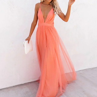 Lumira Boutique | Robe Maxi Lumière Corail