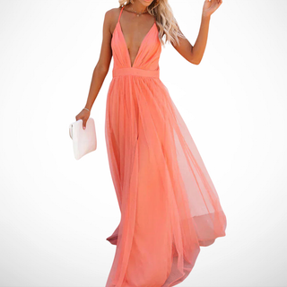 Lumira Boutique | Robe Maxi Lumière Corail