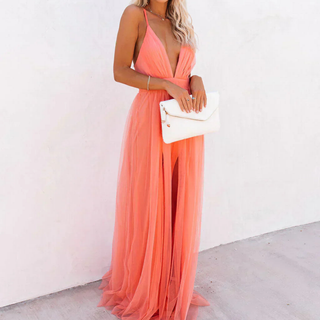 Lumira Boutique | Robe Maxi Lumière Corail
