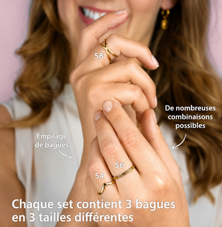 Lumira Boutique | Ensemble de 3 Bagues Bonny Dorées