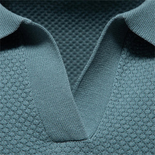 AIOPESON Men's Summer Breathable Polo Shirt Short Sleeve Solid Color Casual Polo Shirts for Men Lightweight Stretch Polo ﻿