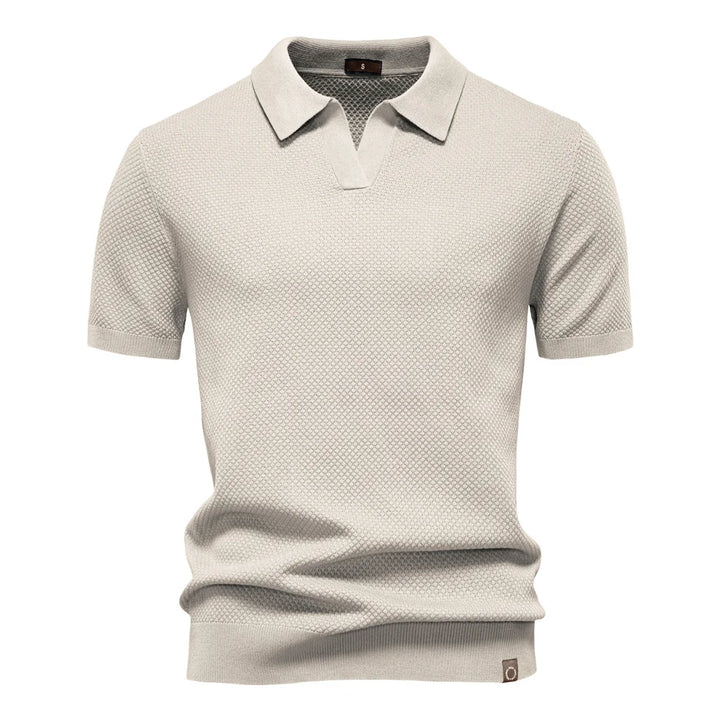 AIOPESON Men's Summer Breathable Polo Shirt Short Sleeve Solid Color Casual Polo Shirts for Men Lightweight Stretch Polo ﻿