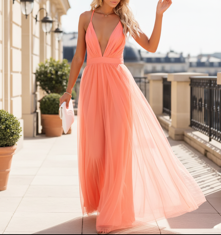 Lumira Boutique | Soline Robe Maxi Corail