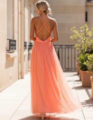 Lumira Boutique | Soline Robe Maxi Corail