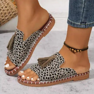 DELACROIX | Nathalie Bohemian Sandals with Pom Poms