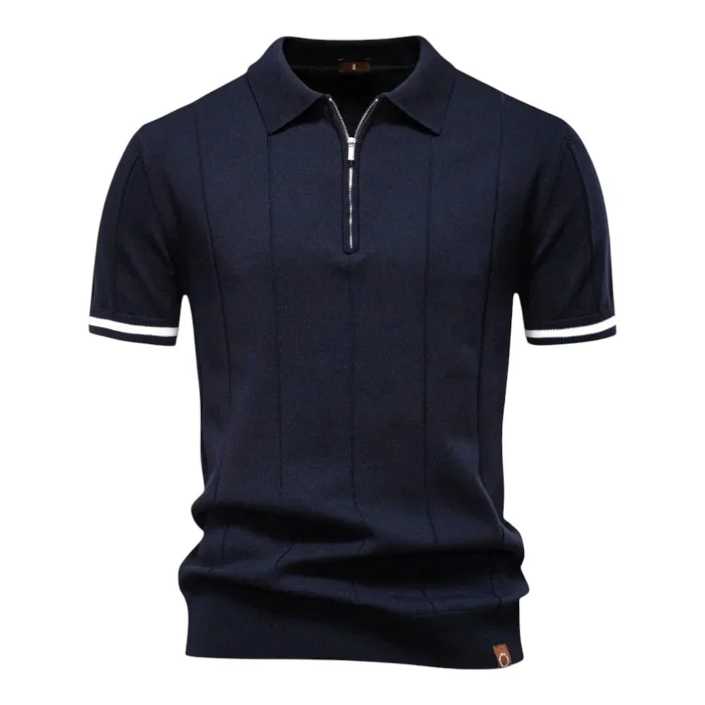 AURELIO™ | Polo à Rayures avec Col Zippé
