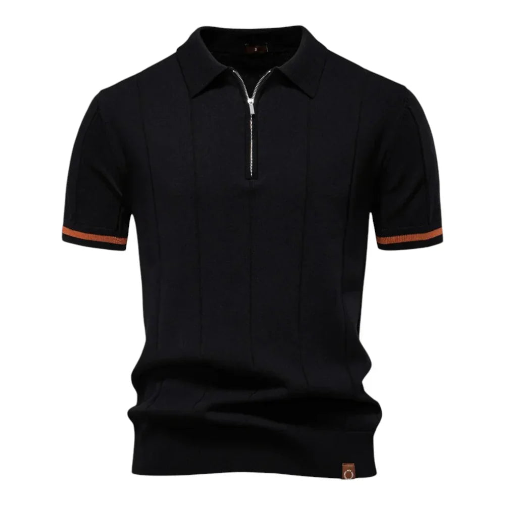 AURELIO™ | Polo à Rayures avec Col Zippé