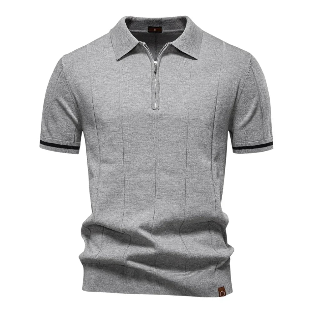 AURELIO™ | Polo à Rayures avec Col Zippé