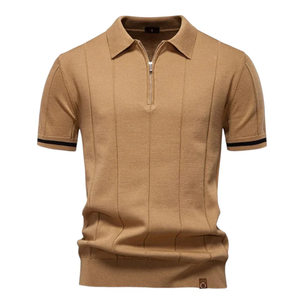 AURELIO™ | Polo à Rayures avec Col Zippé