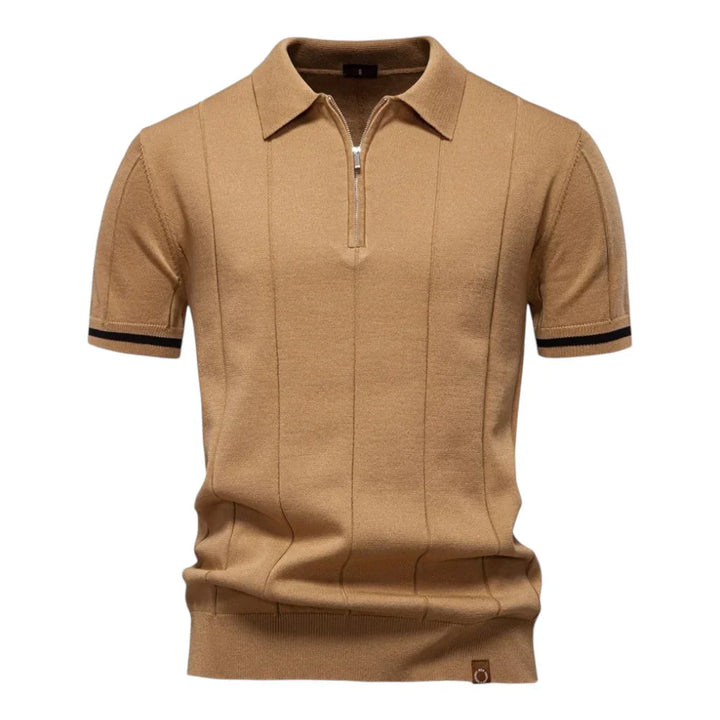 AURELIO™ | Polo à Rayures avec Col Zippé
