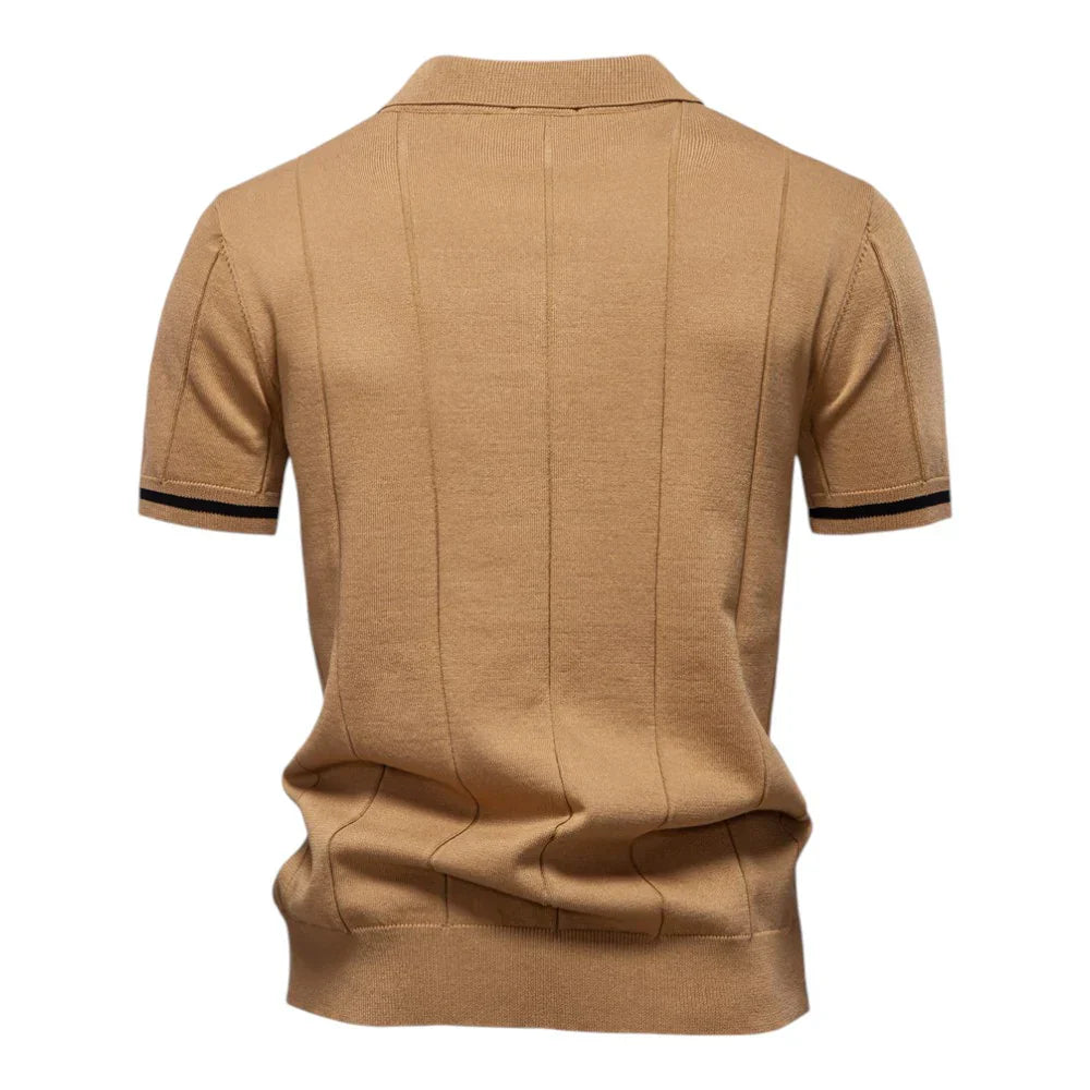 AURELIO™ | Polo à Rayures avec Col Zippé