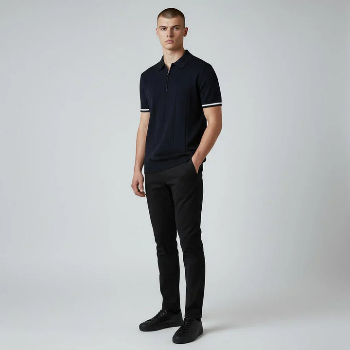 AURELIO™ | Polo à Rayures avec Col Zippé