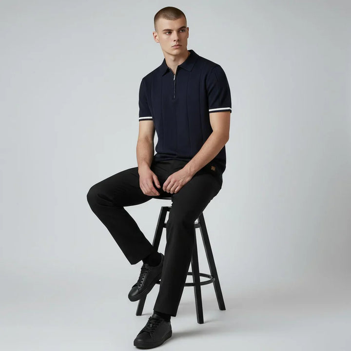 AURELIO™ | Polo à Rayures avec Col Zippé
